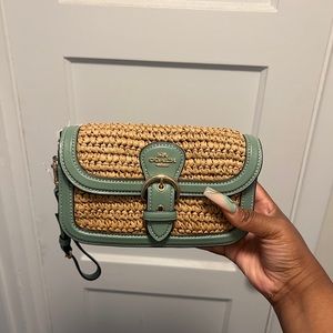 NWT Coach C9925 Kleo Crossbody In Gold/Natural/Washed Green